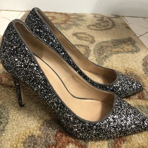 Mix No.6 Black Sequin Pumps High Heels Size 9.5